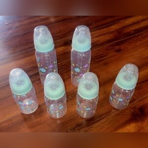 EUC Set of 6 Parent's Choice Plastic Baby Bottles  (2) 9oz & (4) 5oz